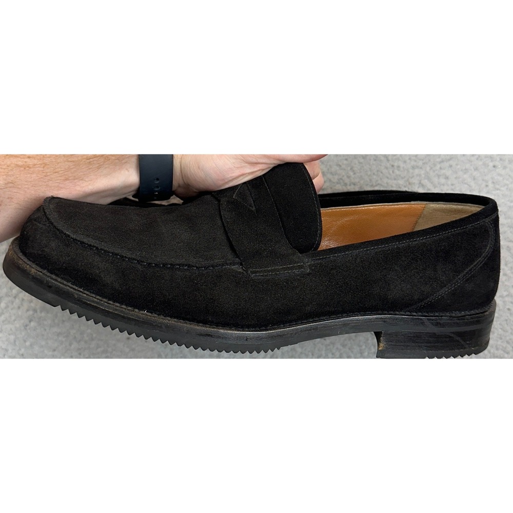 To Boot New York Penny Loafers Mens 10 Belfast Black Leather Suede Adam Derrick